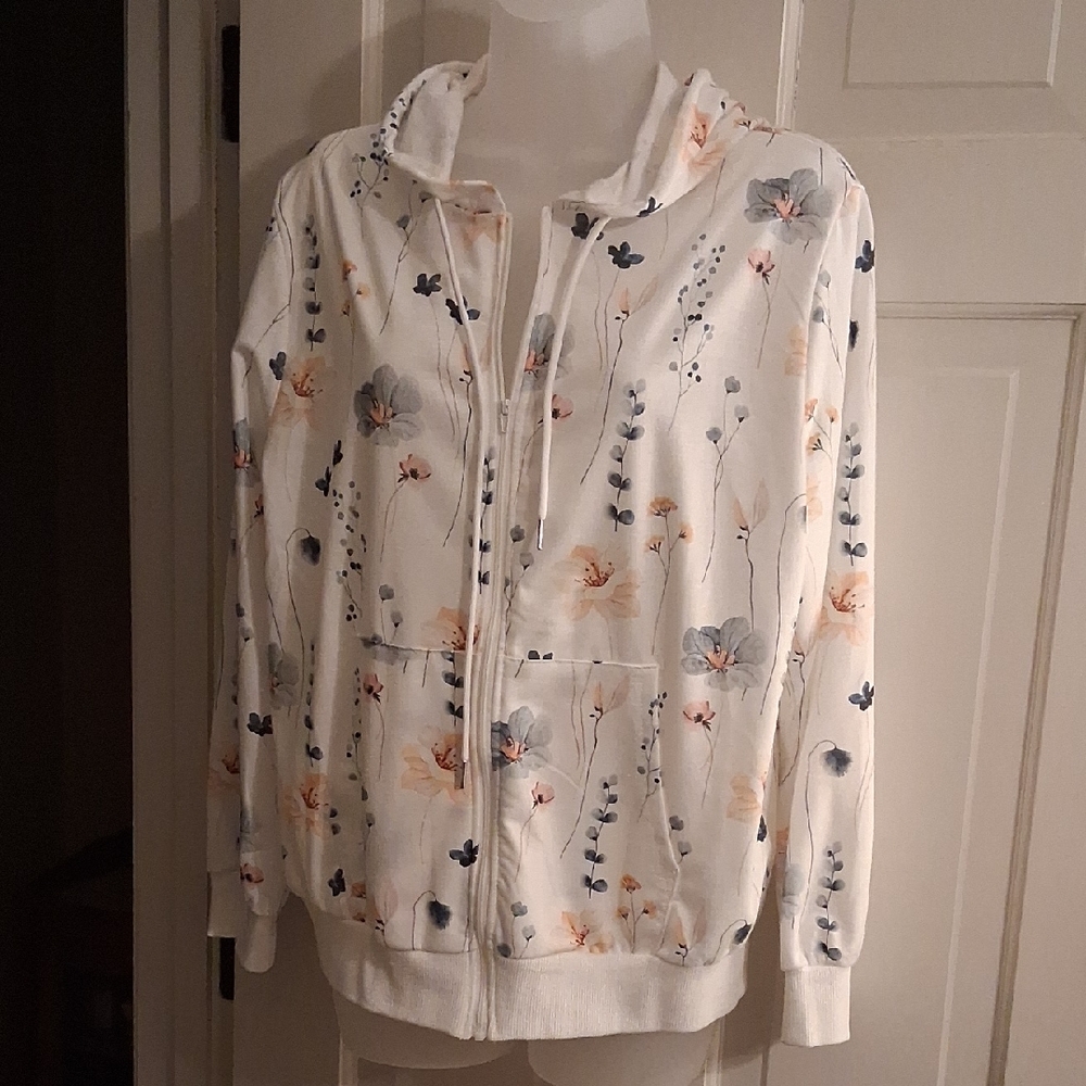 Floral Zip-Up Hoodie